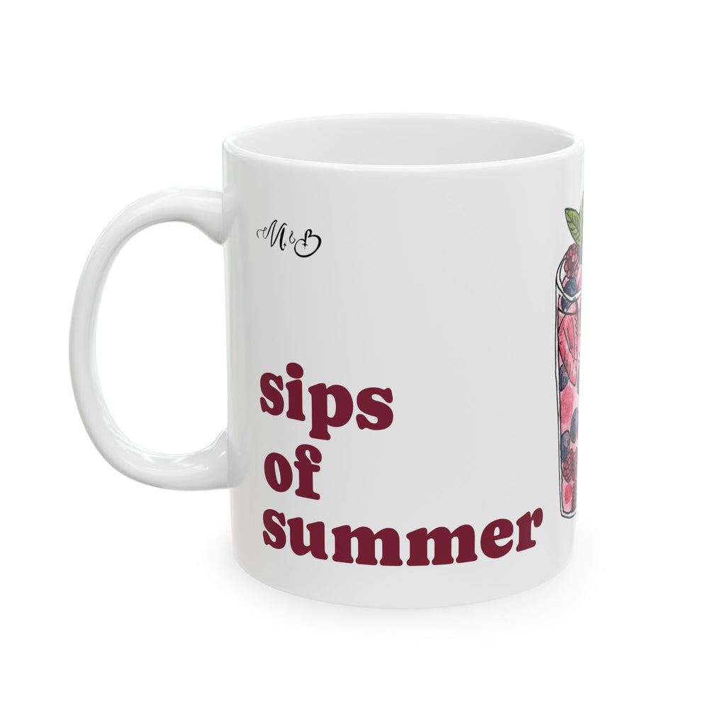Summer Cocktail Illustration Mug | Ceramic Coffee Tea Cup