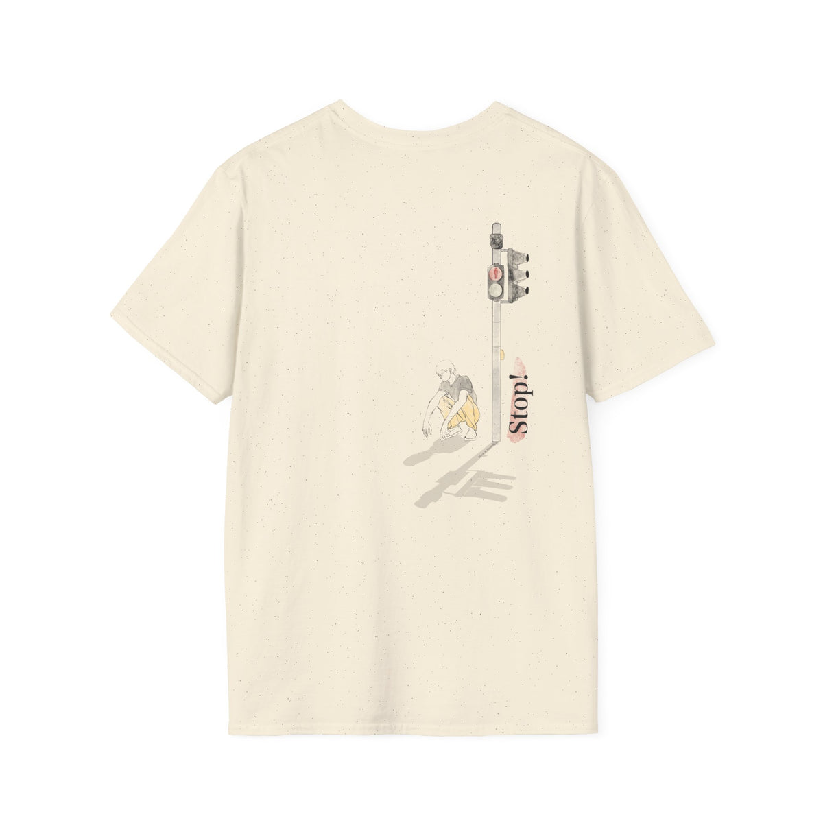 Minimal Pink Stick Figure Tee | Small Chest Logo T-Shirt