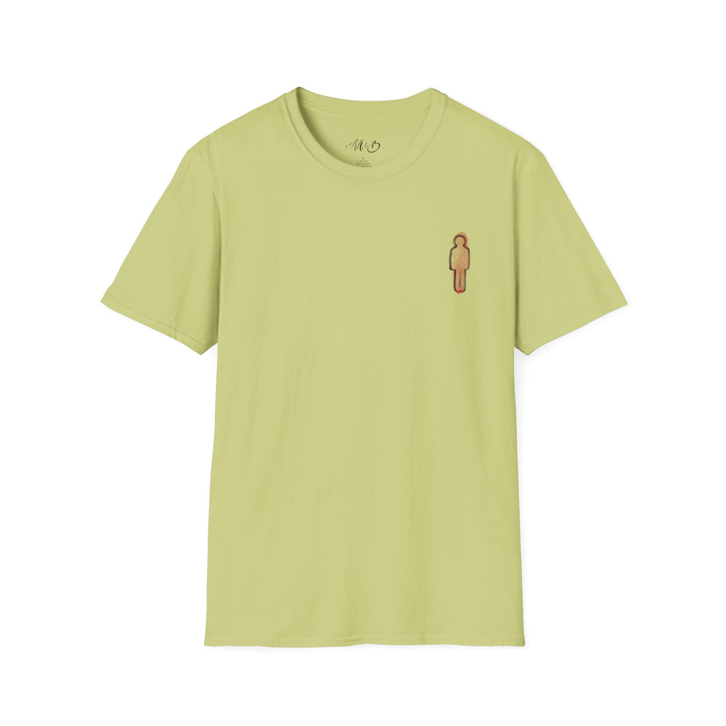 Minimal Pink Stick Figure Tee | Small Chest Logo T-Shirt