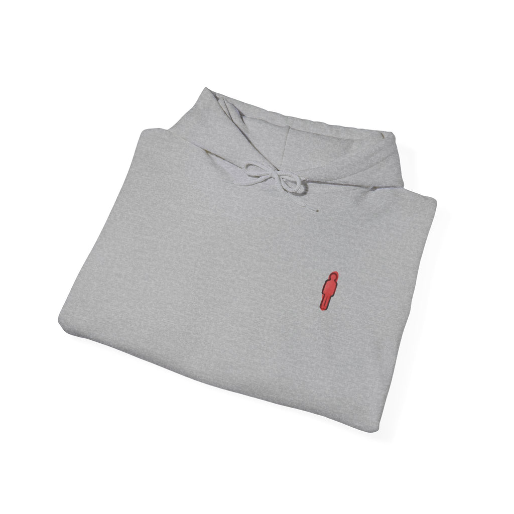 Minimal Streetwear Hoodie — Small Red Candle & Traffic Light Graphic