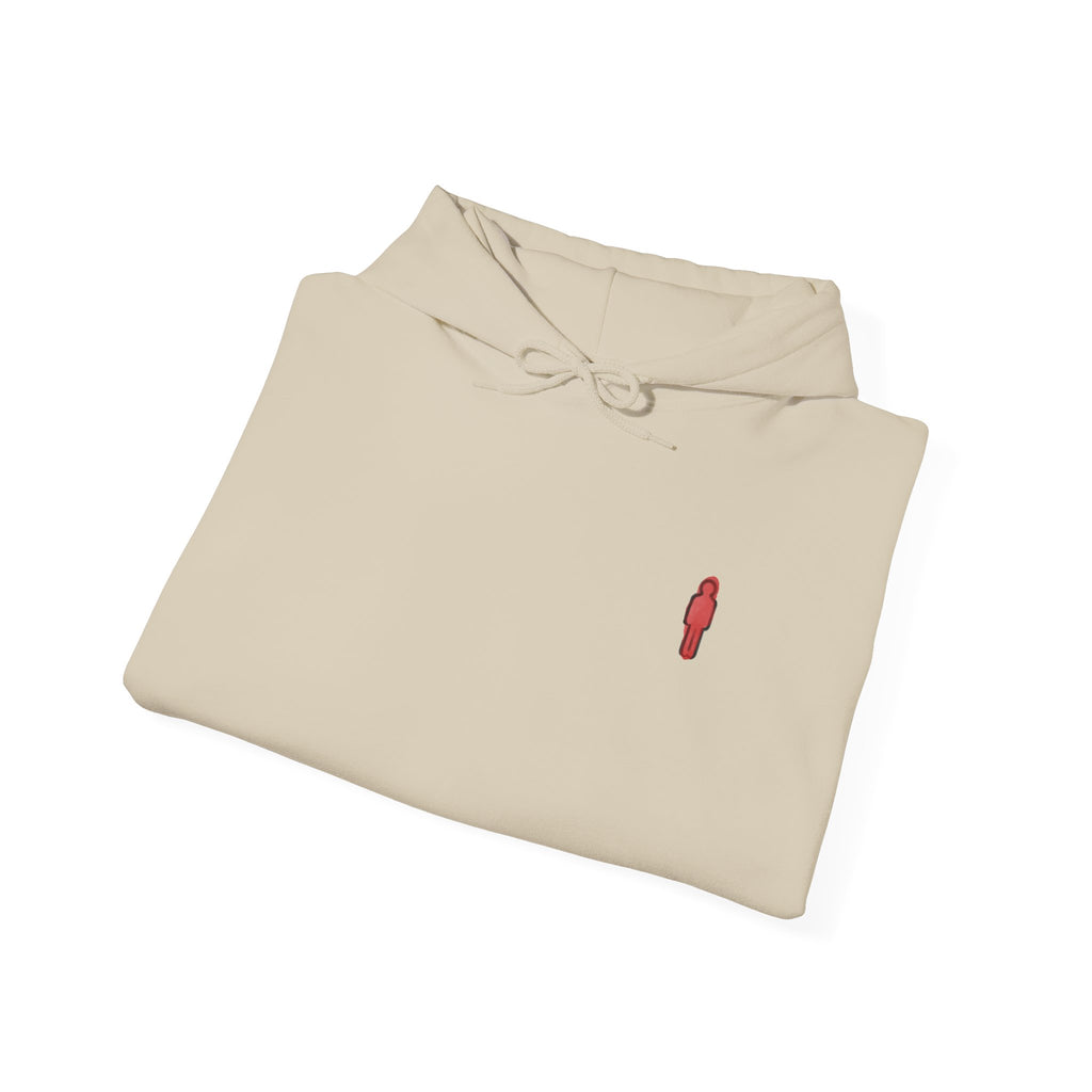 Minimal Streetwear Hoodie — Small Red Candle & Traffic Light Graphic