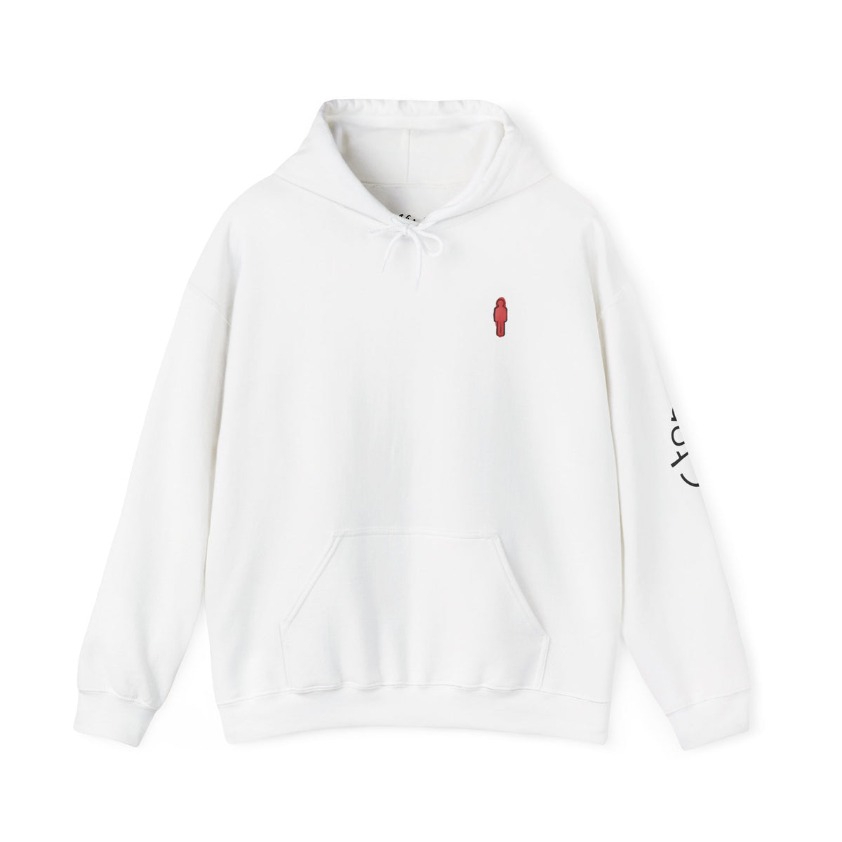 Minimal Streetwear Hoodie — Small Red Candle & Traffic Light Graphic