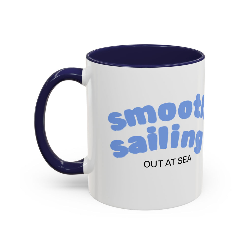 Sailboat Illustration Accent Coffee Mug | Nautical Sea Sailing Ceramic Mug