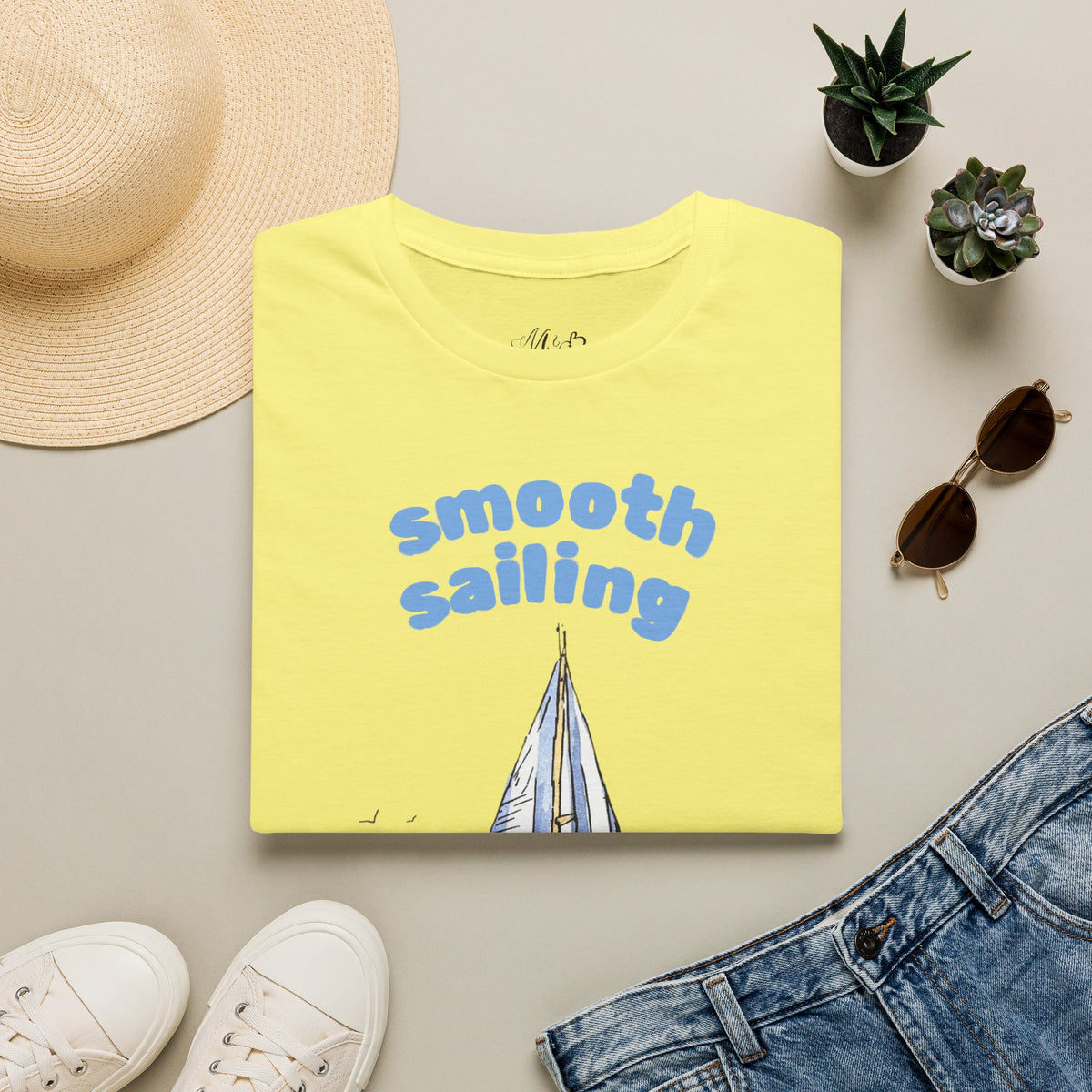 Smooth Sailing Sailboat T-Shirt | Nautical Blue Graphic Tee