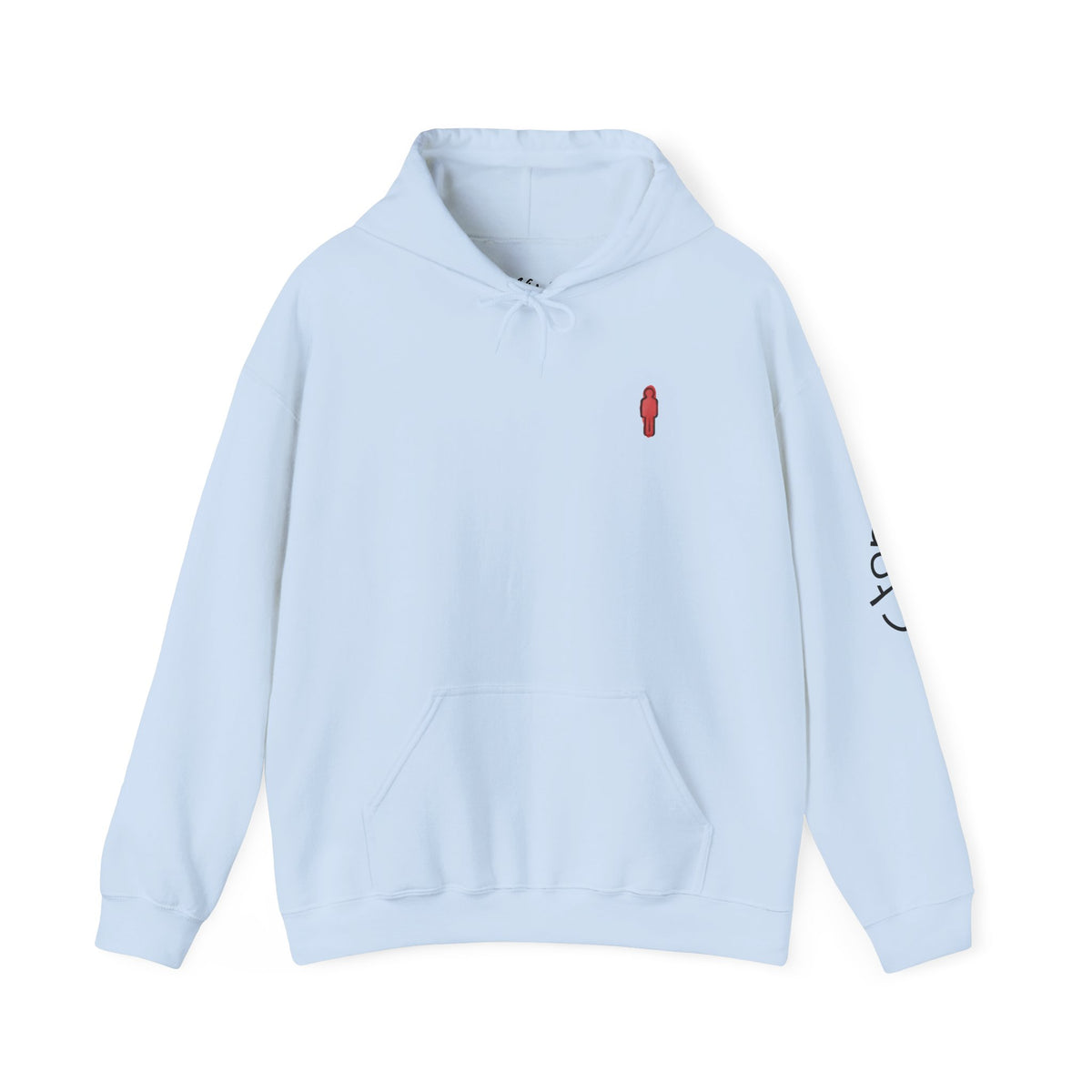 Minimal Streetwear Hoodie — Small Red Candle & Traffic Light Graphic