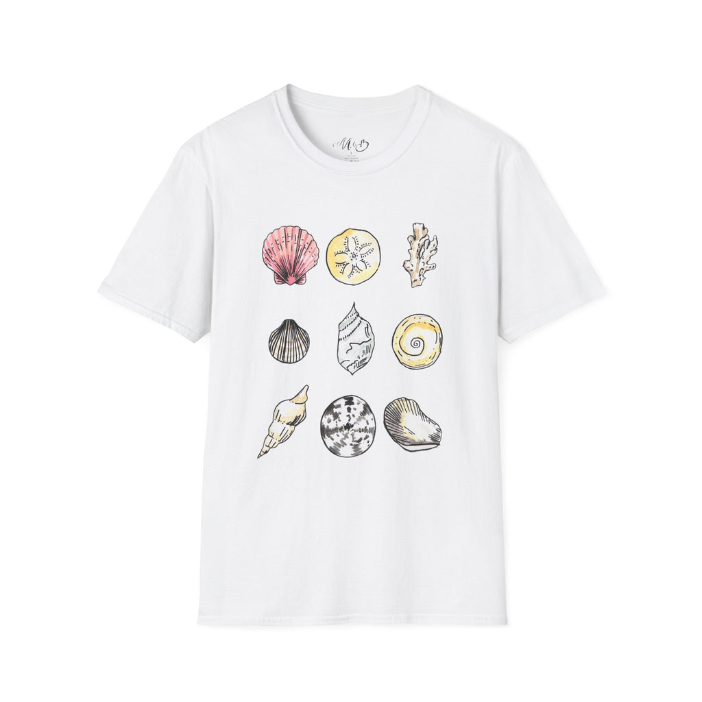 Watercolor Seashell Collection T-Shirt | Coastal Beach Shells