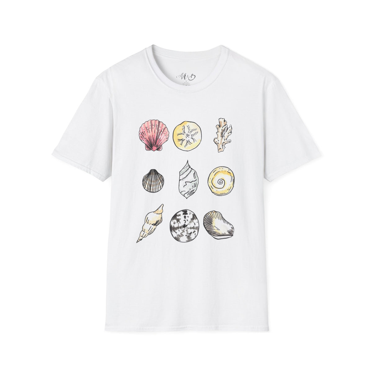Watercolor Seashell Collection T-Shirt | Coastal Beach Shells