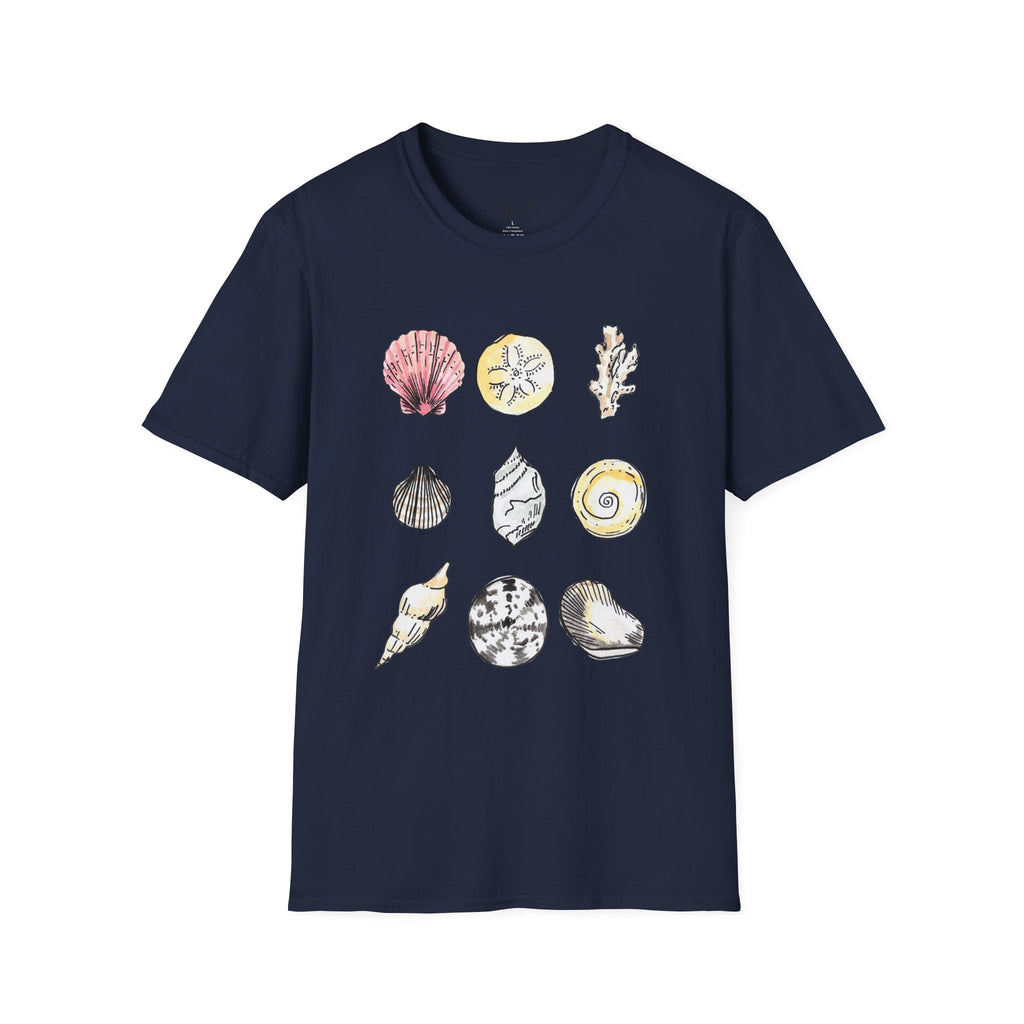 Watercolor Seashell Collection T-Shirt | Coastal Beach Shells