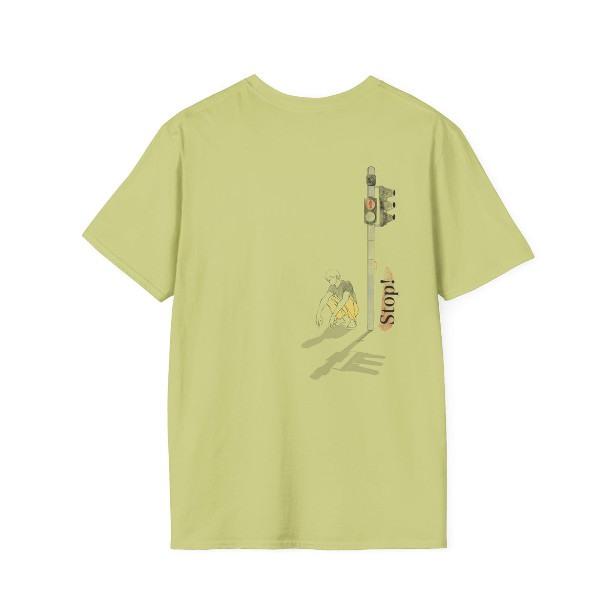 Minimal Pink Stick Figure Tee | Small Chest Logo T-Shirt