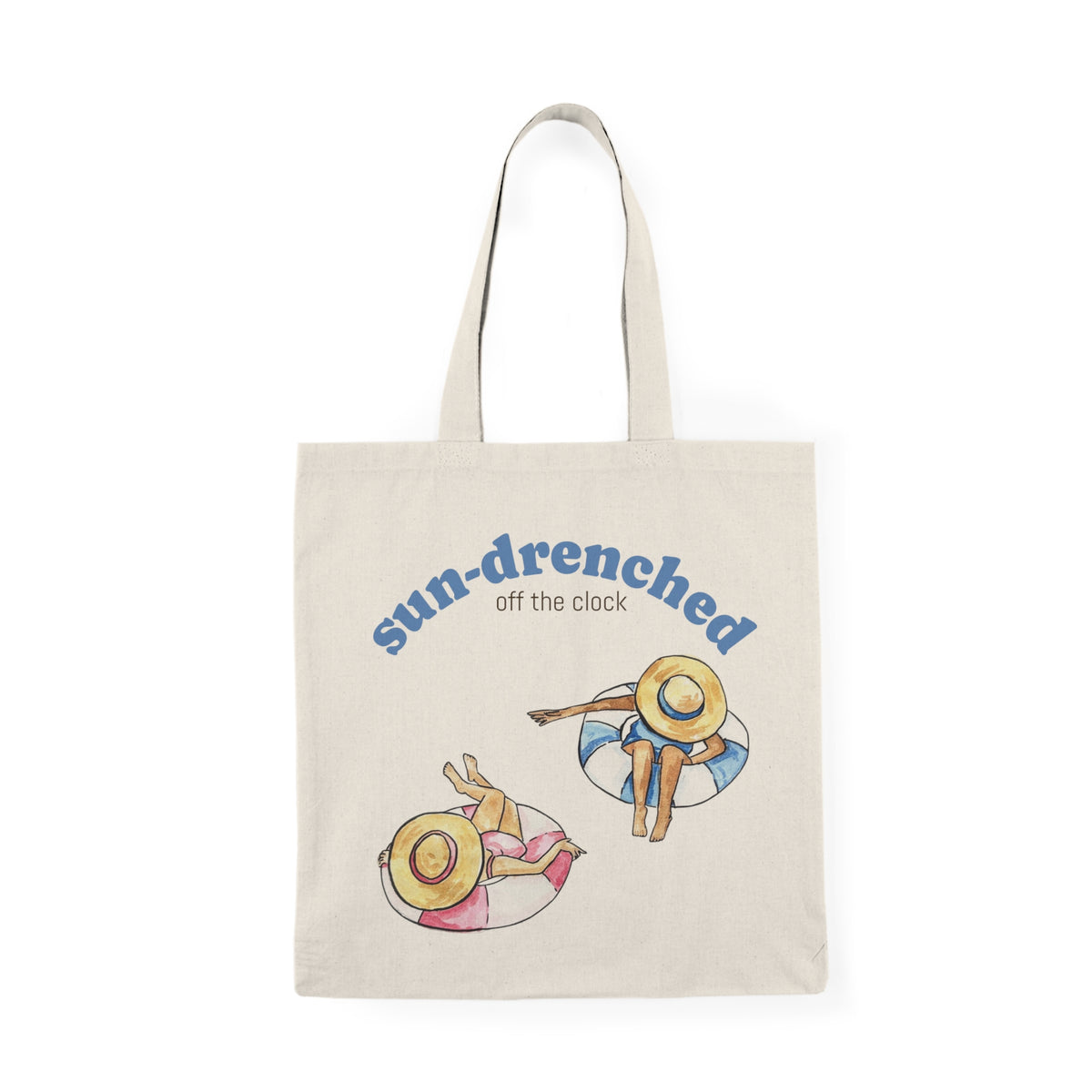 Sun-Drenched Pool Float Women Relaxing Illustration Tote Bag | Summer Beach Market Tote
