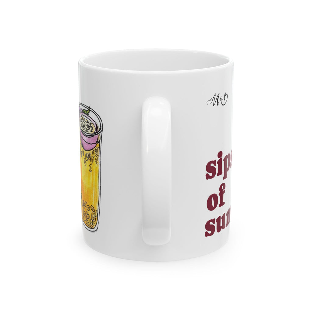 Summer Cocktail Illustration Mug | Ceramic Coffee Tea Cup