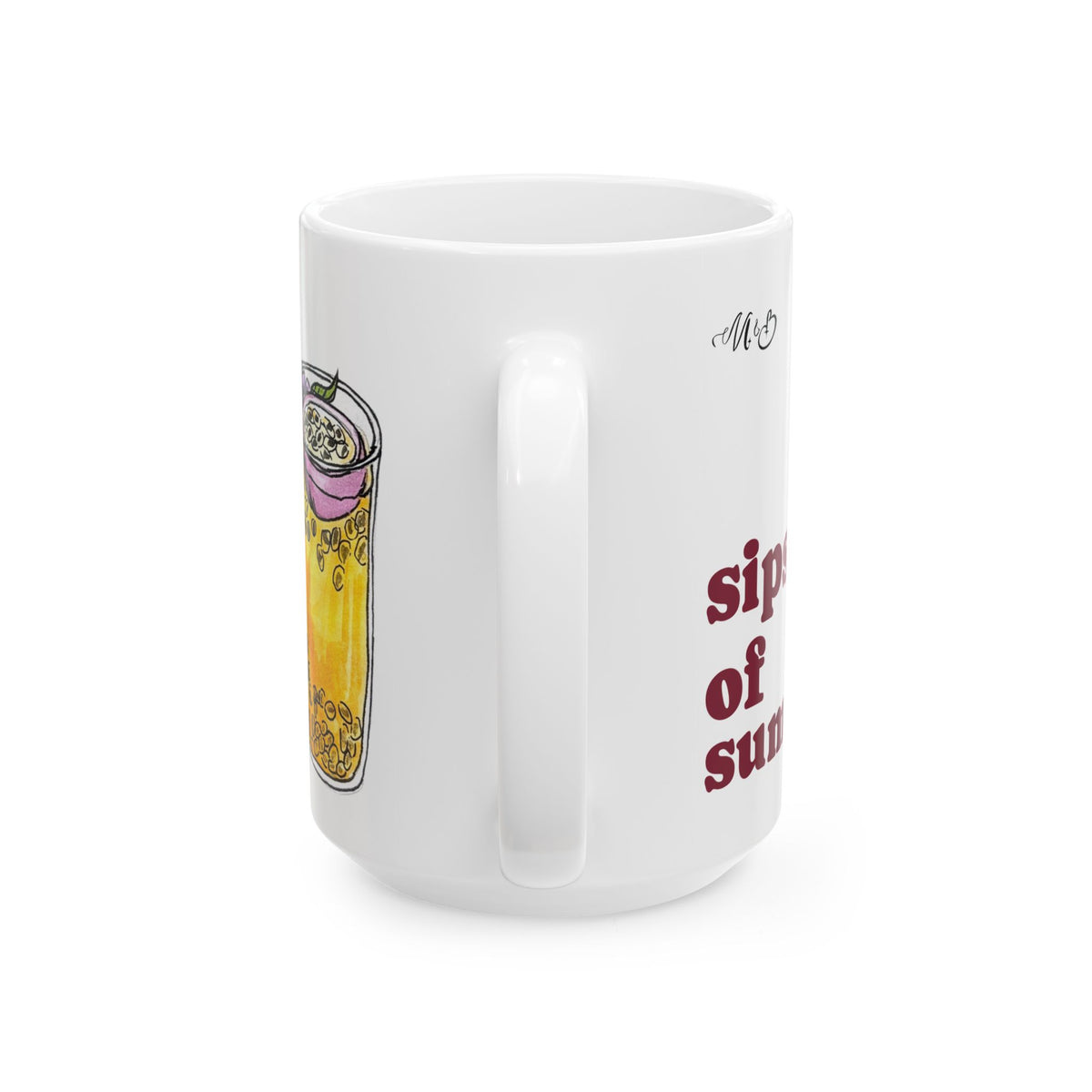 Summer Cocktail Illustration Mug | Ceramic Coffee Tea Cup