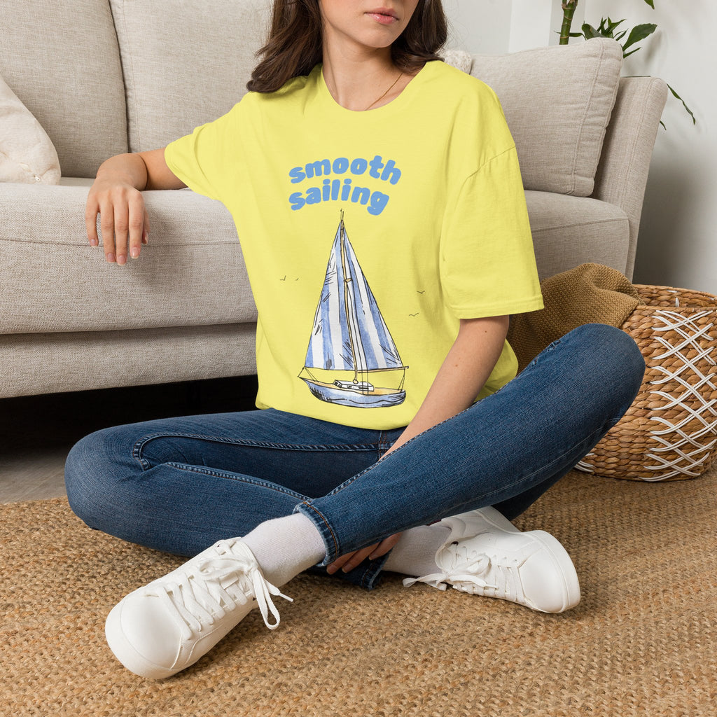 Smooth Sailing Sailboat T-Shirt | Nautical Blue Graphic Tee