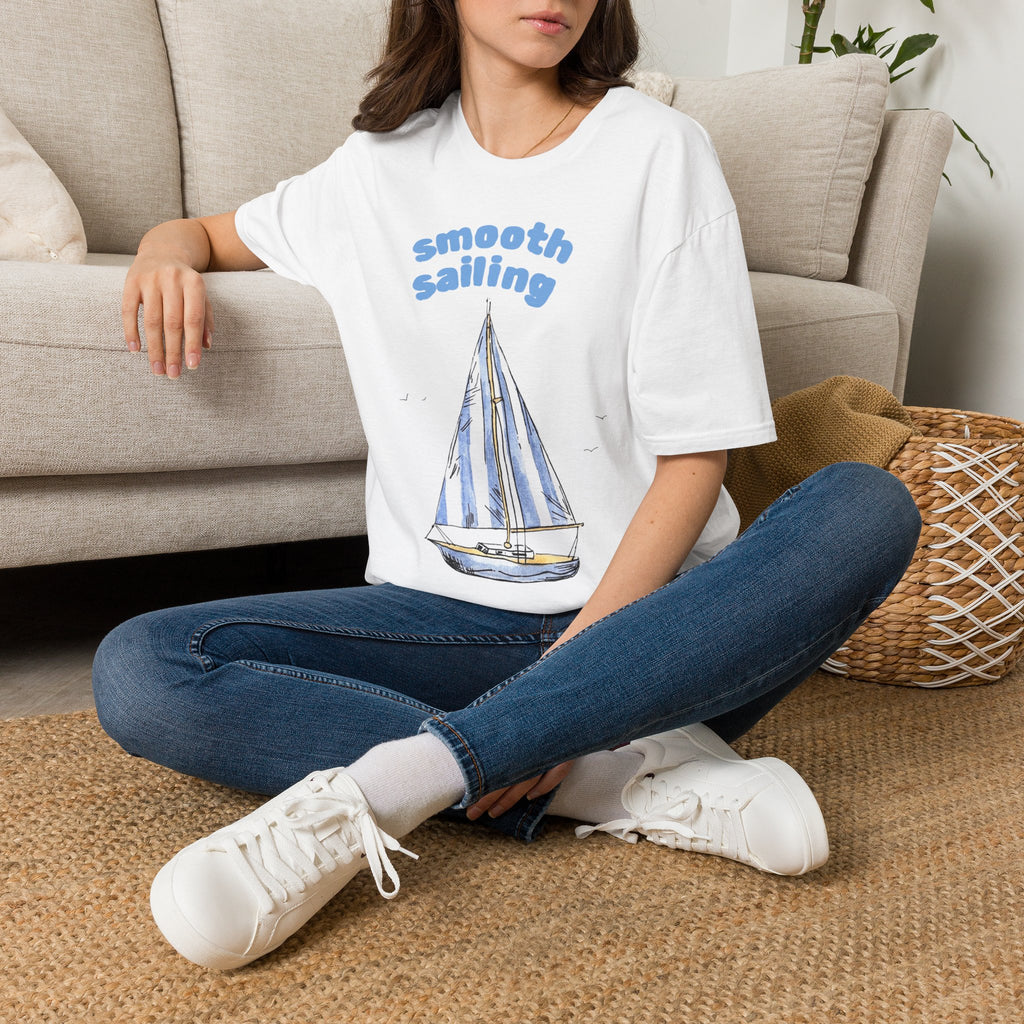 Smooth Sailing Sailboat T-Shirt | Nautical Blue Graphic Tee