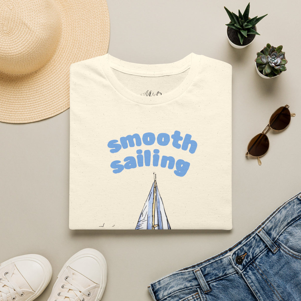 Smooth Sailing Sailboat T-Shirt | Nautical Blue Graphic Tee