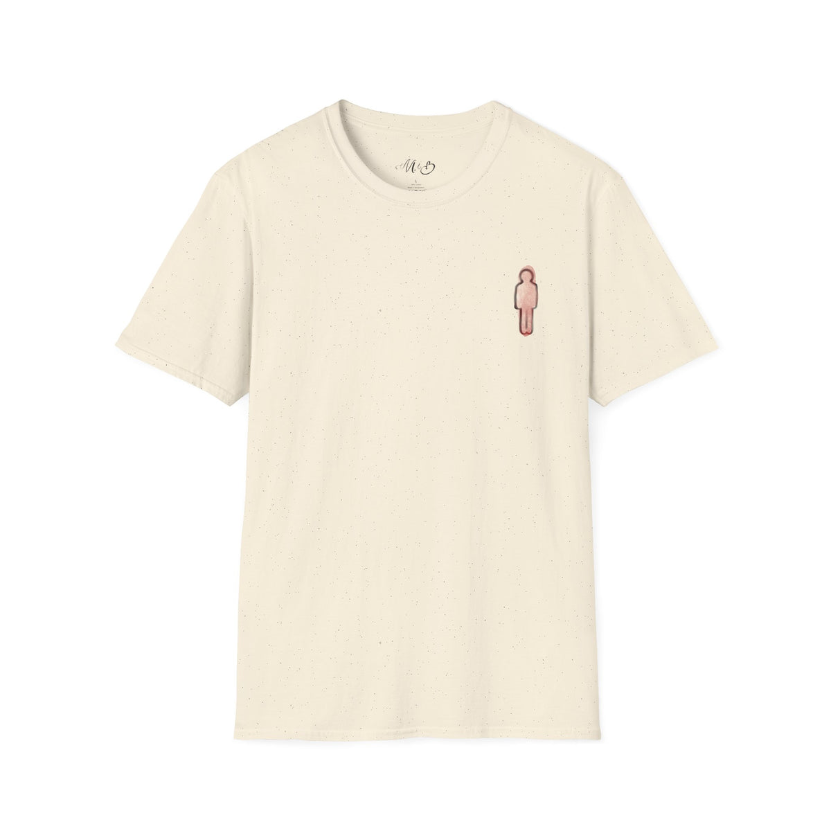 Minimal Pink Stick Figure Tee | Small Chest Logo T-Shirt
