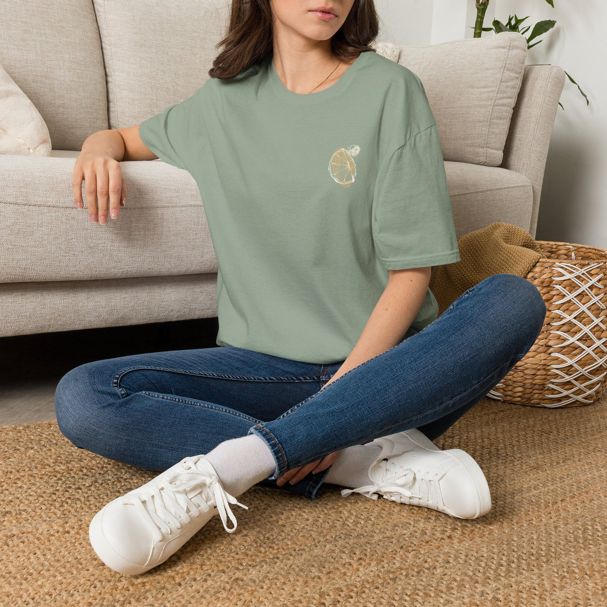 Blank Charcoal Tee T-Shirt | Plain Minimal Crewneck Shirt