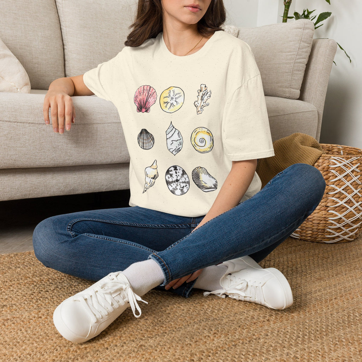 Watercolor Seashell Collection T-Shirt | Coastal Beach Shells