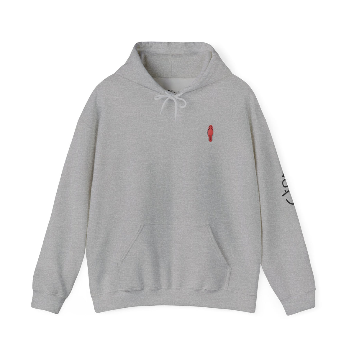 Minimal Streetwear Hoodie — Small Red Candle & Traffic Light Graphic