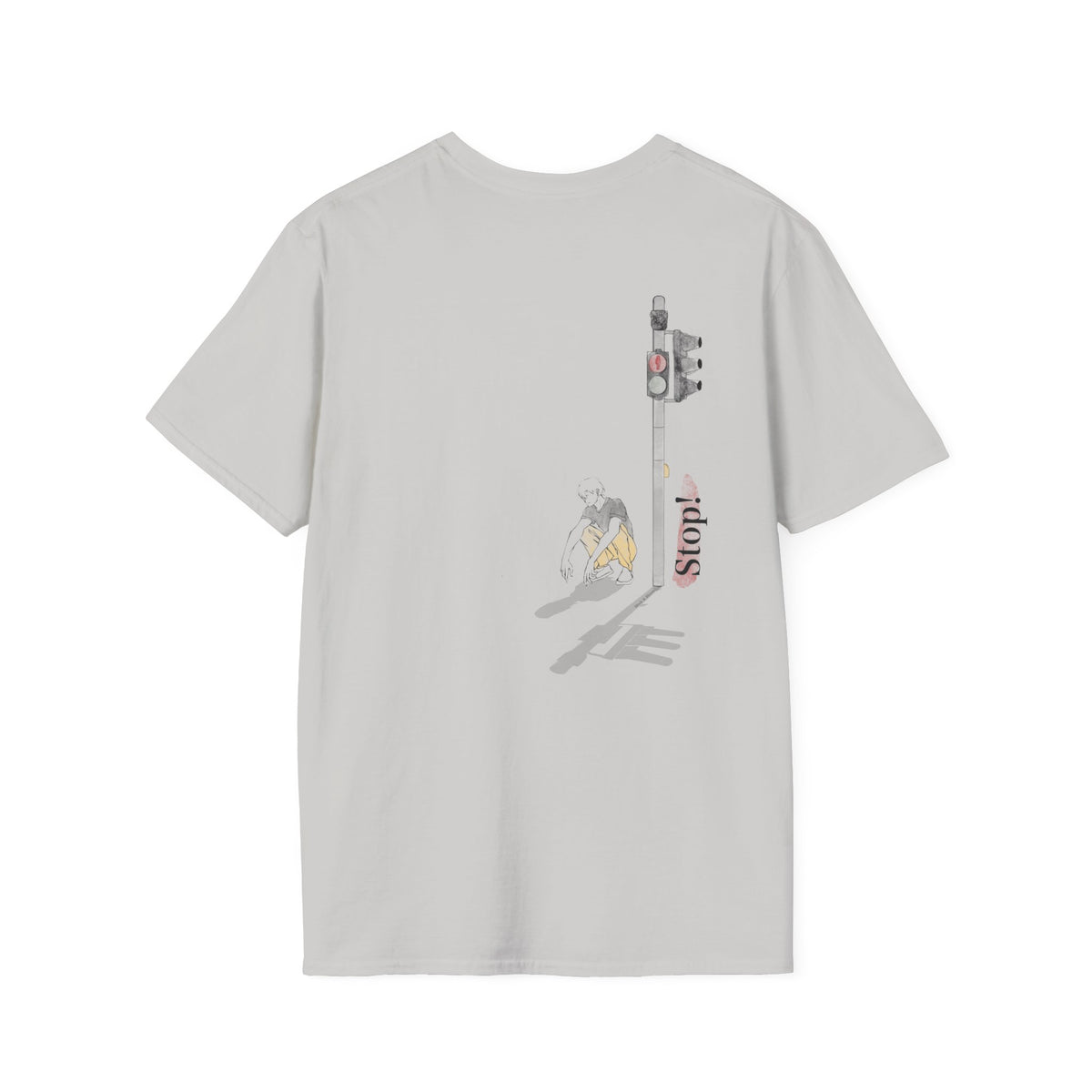 Minimal Pink Stick Figure Tee | Small Chest Logo T-Shirt