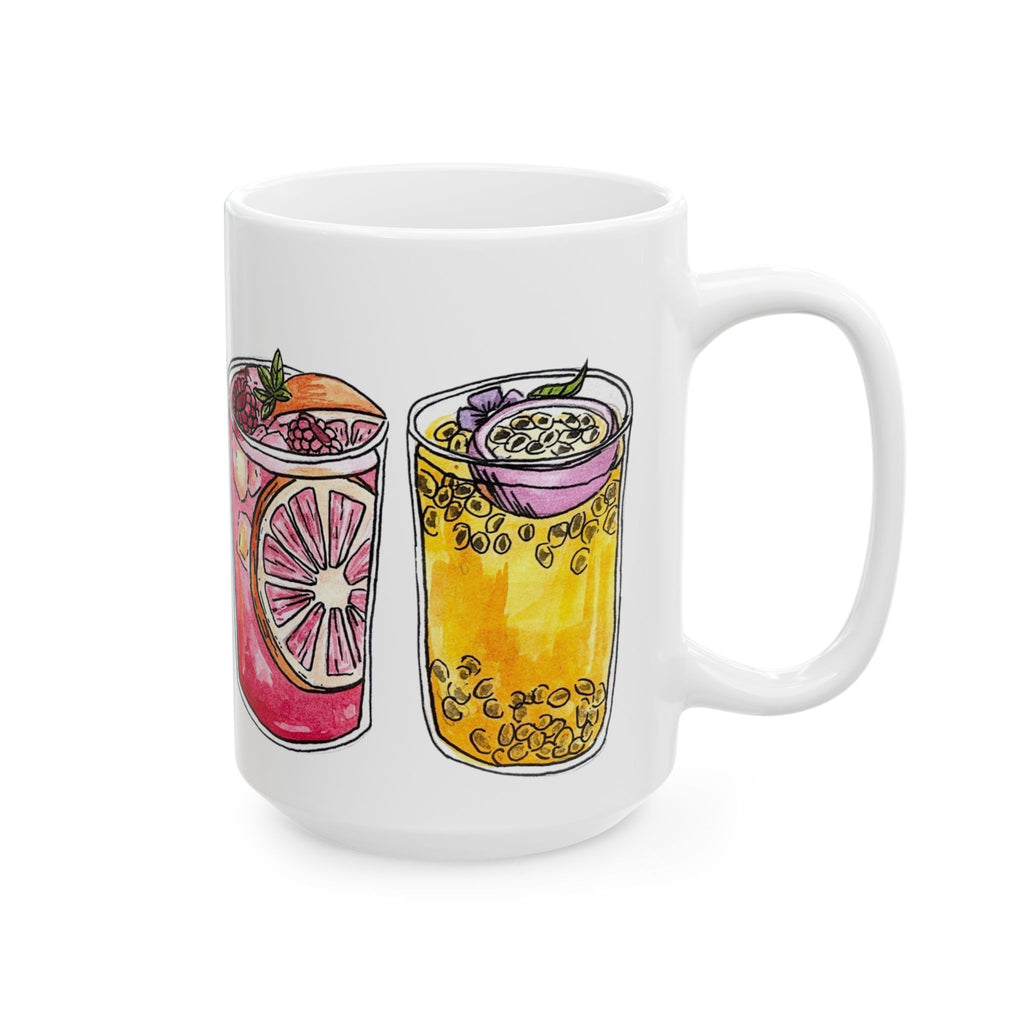 Summer Cocktail Illustration Mug | Ceramic Coffee Tea Cup