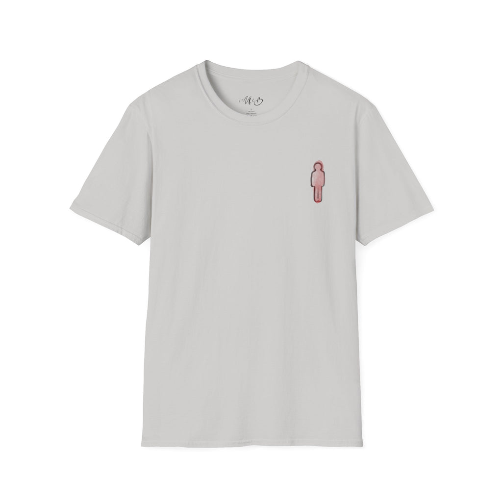 Minimal Pink Stick Figure Tee | Small Chest Logo T-Shirt