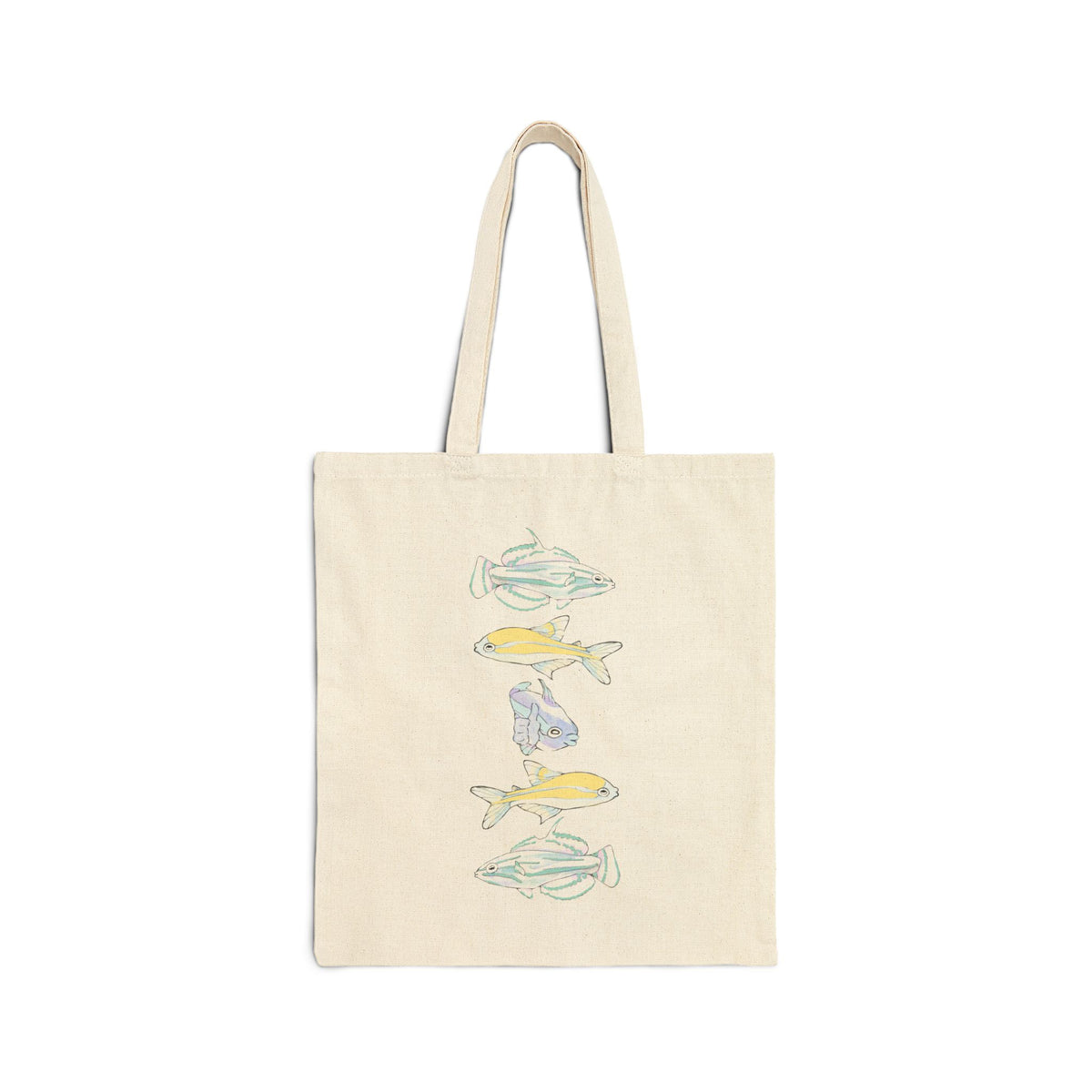 Watercolor Tropical Fish Tote Bag | Beach Ocean Sea Life Canvas