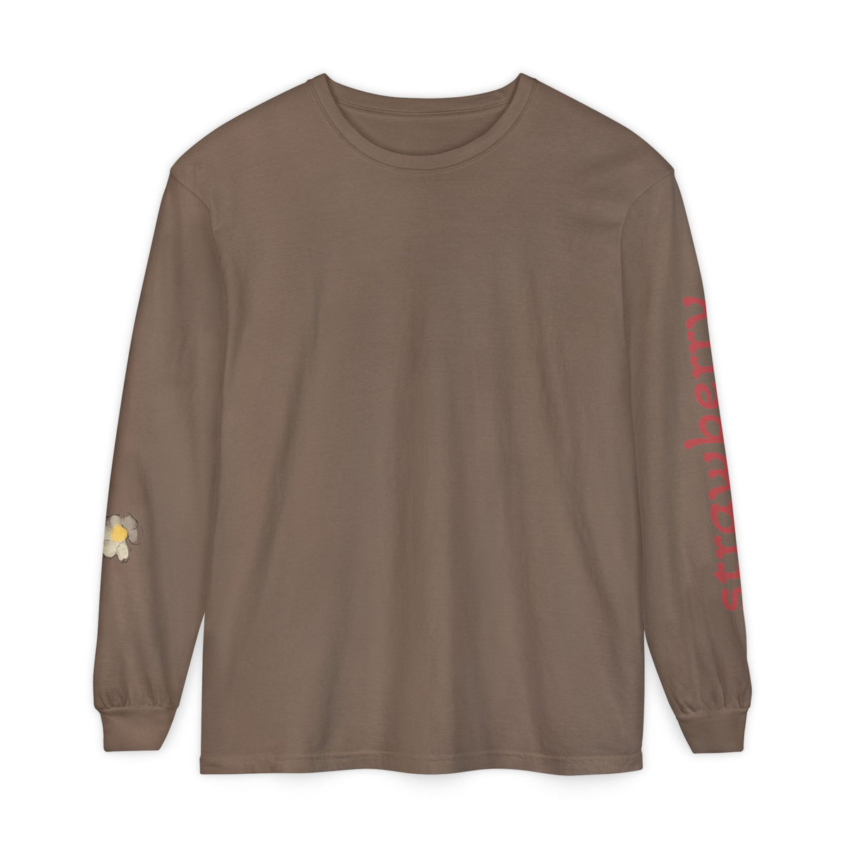 Strawberry Watercolor Long Sleeve T-Shirt | Fruit Sleeve Print